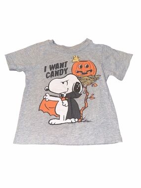 Peanuts Gray‎ Halloween Snoopy 'I Want Candy' T‑Shirt